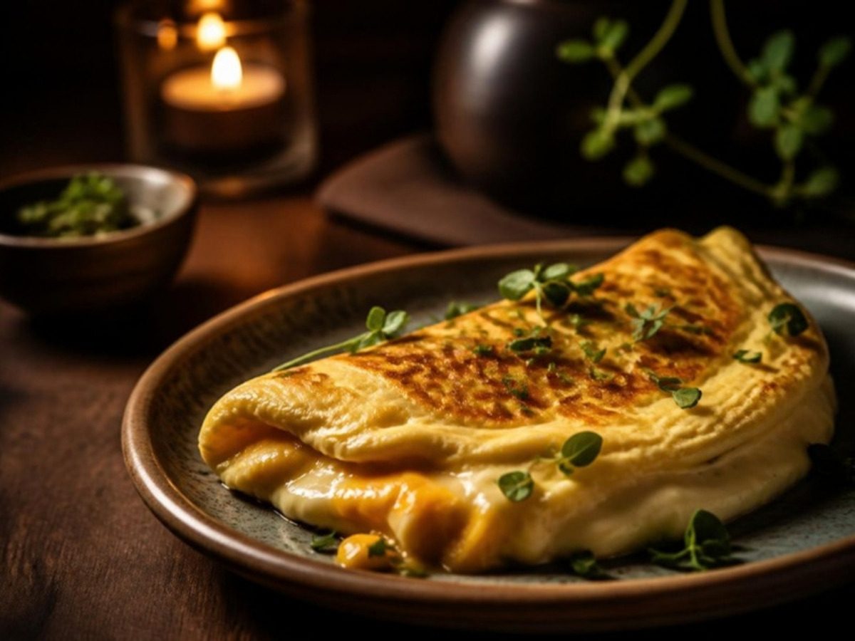 Омлет с сыром и зеленью