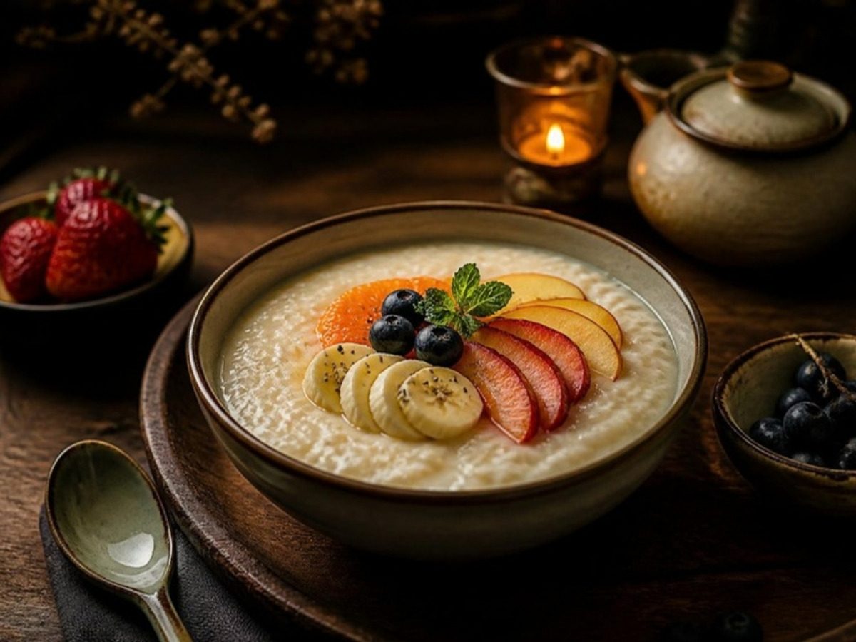 Каша рисовая с фруктами